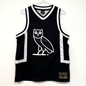 Octobers Very Own OVO Black White Mesh Basketball Jersey Owl Logo Size M